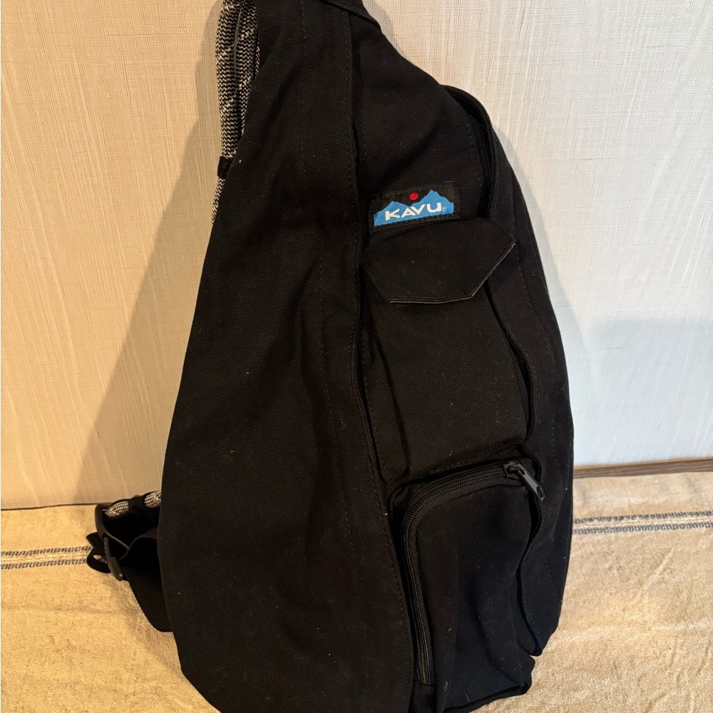 Kavu Black Backpack Durable Nylon Water-Resistant